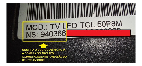 Atualização Tcl 55p65us Ns: 940053 - Envio Na Hora