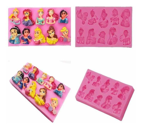 Molde De Silicon Fondant, Resina, Pasta /princesas X 10