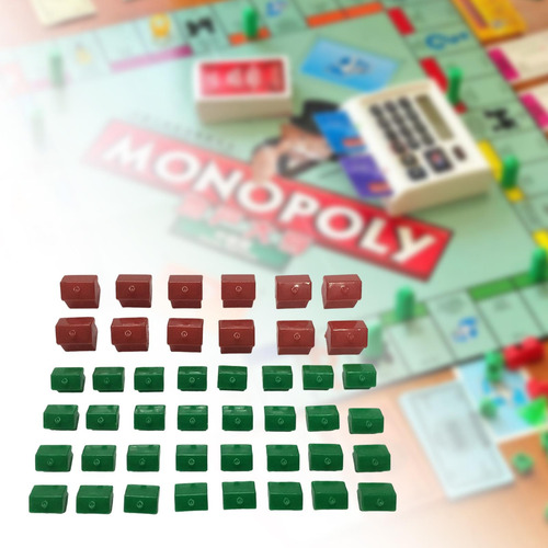 Juego Hotel Piezas De Recambio Familia 12 Casas Rojas Y 32
