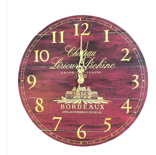 Reloj 29cm Chateau Bordo