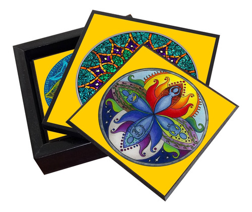 Posavasos Con Mandalas - Pack Regalo - Obsequio Zen Original