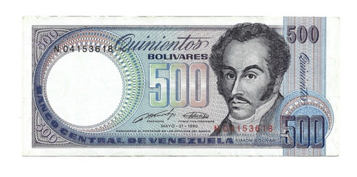 Billete Venezuela 500 Bolívares 1990