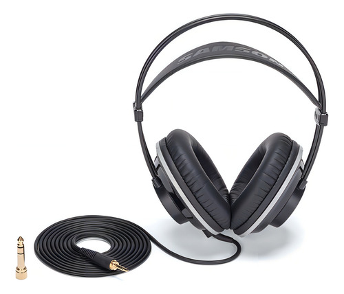 Fones de ouvido Samson Sr990 Semi Open Monitoring Studio - cor preta