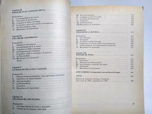 Masacres En Colombia Y Su Impunidad / El Camino De La Niebla (Usado)