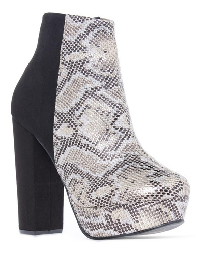 Botin Felipe Rentería Animal Print Plataforma Tacón Ancho