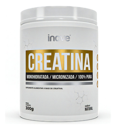 Creatina Monohidratada Micronizada 100% Pura 300g Inove Sabor Sem sabor