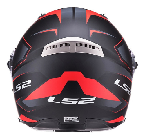 Imagen 2 de 6 de Casco Moto Rebatible Ls2 370 Easy Stripe Negro Rojo Cuotas