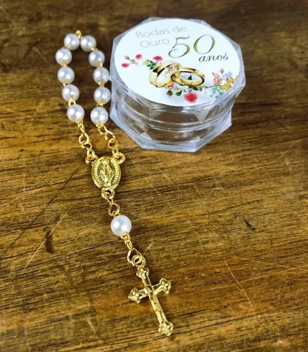 Kit 6 Dezenas Com Caixa Acrílica Bodas De Ouro 50 Anos