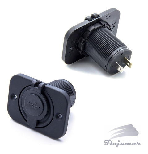 Imagen 3 de 4 de Cargador Usb Doble Auto Camion Motorhome Barcos De Embutir