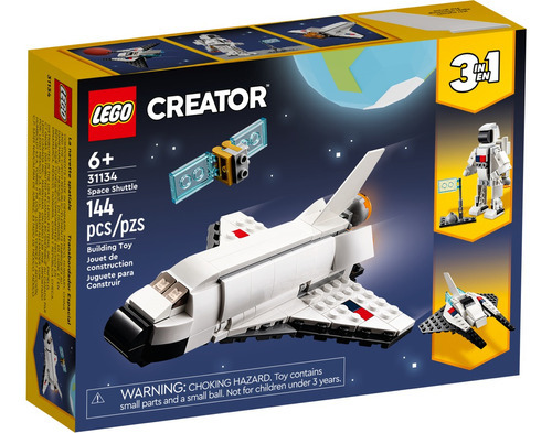 Lego Creator 3 En 1 Cohete Espacial Con Satelite Astronauta Cantidad De Piezas 144