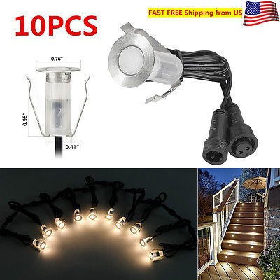 Luces De 10pcs 19mm 12v Ip67 Cálido Blanco Jardín Patio Deco