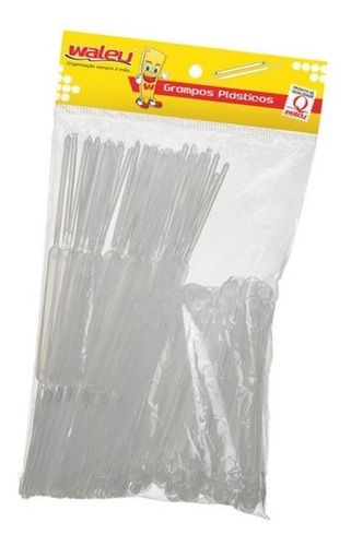 Grampo Trilho Plástico Pt/50 Branco Waleu