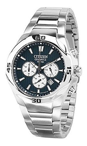 Citizen Quartz Chronograph Esfera Negra Reloj Para Hombre An