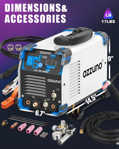 Azzuno Soldador Tig Ac/dc 200a 110v/220v Mmg