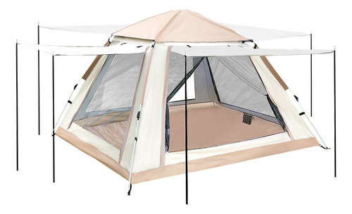Barraca Camping Acampamento 3-4 Pessoas Automática Upf50+ Cor Bege