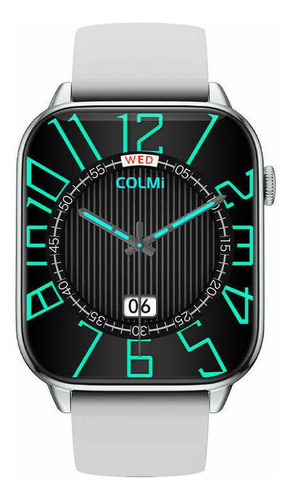 Smartwatch Colmi Series C C60 1.9" caja 36.5mm plata, malla  gris de  silicona