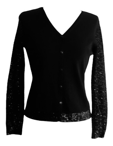 Sweater Negro Con Adorno Lentejuela, Talla M