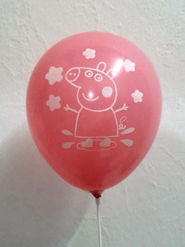 10 Globos Impresos Cerdita Peppa Pig Aptos Helio/aires