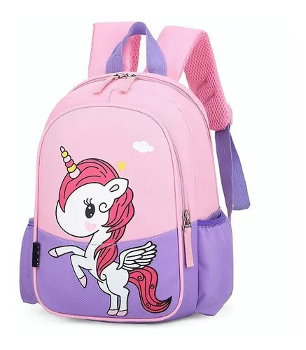 Mochila Kinder Unicornio Bolsa Infantil Preescolar Para Ni a
