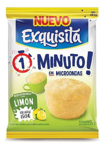 Bizcochuelo Exquisita Sabor Limon 1 Minuto En Microondas 55g