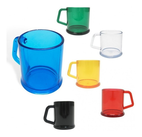 Copa Aguardiente Mug Plástica 1 Onza Vaso Colores Surtidos