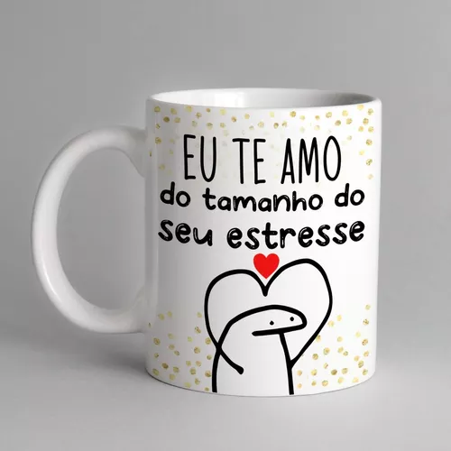 Caneca meme boneco palito flork te amo do tamanho do seu estresse