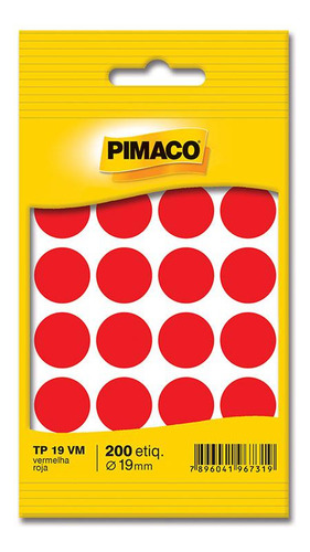 Etiqueta Adesiva Tp19 Vermelho Pimaco