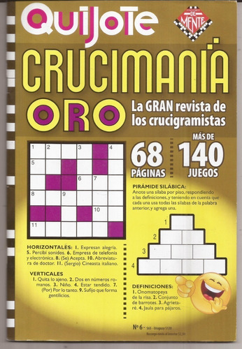 Revista Crucimania Oro Quijote Nueva 68 Paginas 140 Juegos