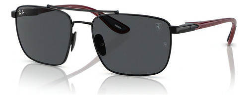 Óculos De Sol Ray-ban Rb3715-m F020/87 58-linha Ferrari Cor Preto Cor da armação Preto Cor da haste Vermelho Cor da lente Cinza Desenho Quadrado