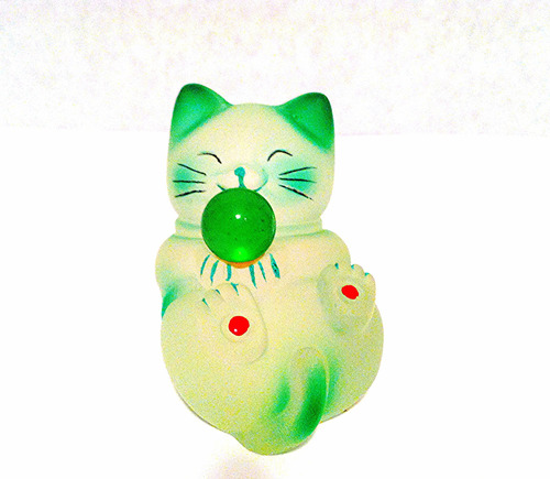 Maneki Neko Pintado Mano Fengshui Lucky Cat Posicion Sentada