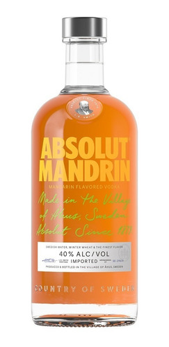 Vodka Absolut Mandrin 40% Alc 750ml (mandarina)