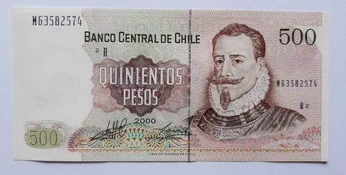 Billete De Chile 500 Pesos Año 2000 Reposición Unc