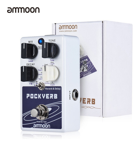 Pedal De Efectos Ammoon Pockverb Reverberación Y Desfase