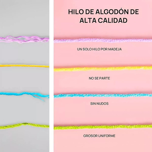 A Madeja 24 Ovillos 25g Acrílico Punto Tejido 2mm Hilo Para