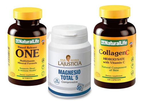 Pack Multivitamínico + Mg Total 5 + Colágeno C - Natural Lif