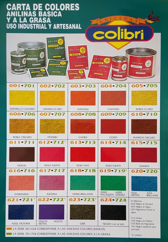 Anilina A La Grasa Colibri X 10 Grs X 30 U A Elección