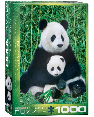 Panda Y Bebe Bambu Natura Rompecabezas 1000 Pz Eurographics