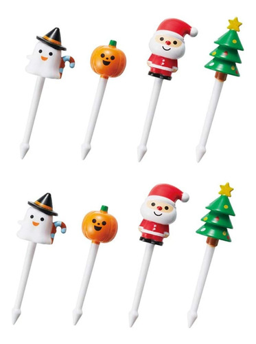 Mini Palillos 3d Navidad Santa Claus Pinchos Picks Lunch