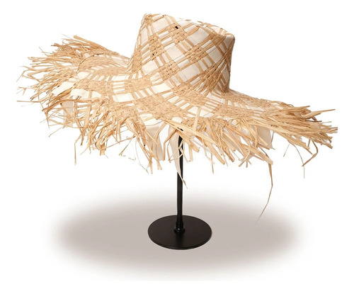 Sombrero De Paja De Verano Tejido A Mano For Mujer, De Rafi