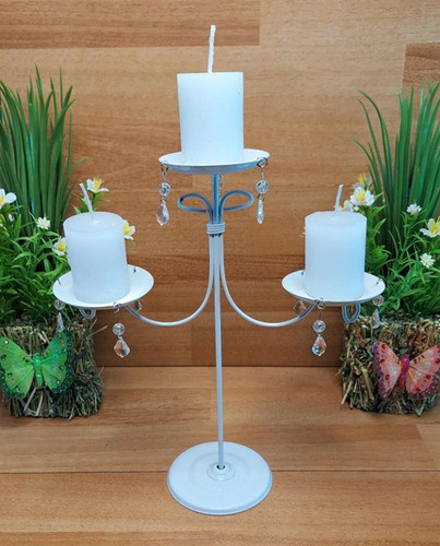 15 Unidades De Porta Vela Candelabro Con Cairel - Evento