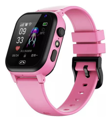 Reloj Inteligente Para Niños. Sim. Cámara. Llamadas Y Gps Multicolor Silicona Rosa Negro