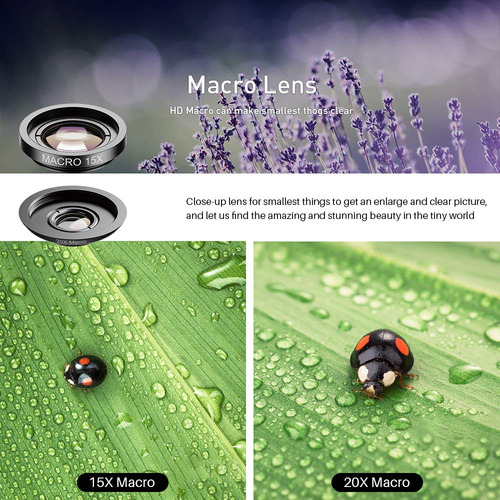 Kit De Lentes Para Smartphone Tele, Ojo De Pez, Macro Y Cpl