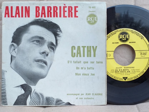 Alain Barriere - Cathy - Ep Simple Vinilo Francia Año 1962