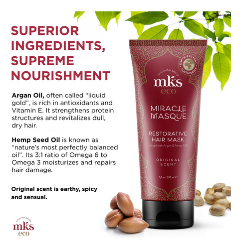 Mascarilla Capilar Mks Eco Miracle, 200 Ml - Repara Y
