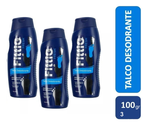 Fittig Fresh Talco Para Pies 100 Gramos Pack X 3 Unidades