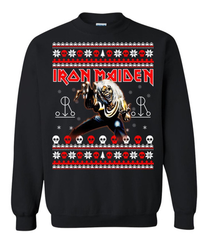 Sudadera Comoda Estilo Ugly Christmas Sweater Iron Maiden