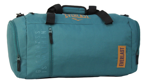 Bolso Deportivo Poliéster Everlast Gimnasio Unisex Color Aqua Lisa