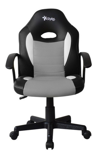 Imagen 1 de 3 de Silla Gamer Stylos Gris Clase 2 Ergonomica Stgsgr1s