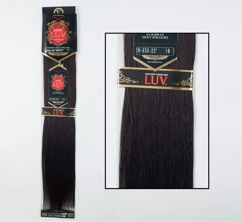 Extensão de cabelo Eve Luv Remy 22 PLG 100% natural - preto Cor #1b -preto intermediário