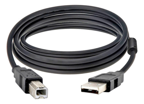 Cabo Usb De 5 Metros Am+bm Ab Com Filtro Para Impressoras Cor Preto